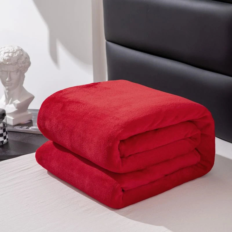 Flannel Blanket - High-weight Multi-functional Soft Blanket with Skin-friendly Texture and Multiple Color Options Available Watra