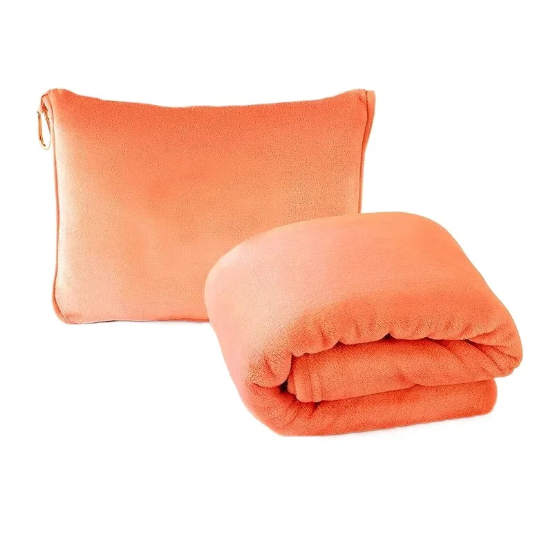Coral Fleece Airplane Blankets Soft Warm Fluffy Multi Functional Portable Cuddle Cution Pillow 2 in 1 Travel Blankets Watra