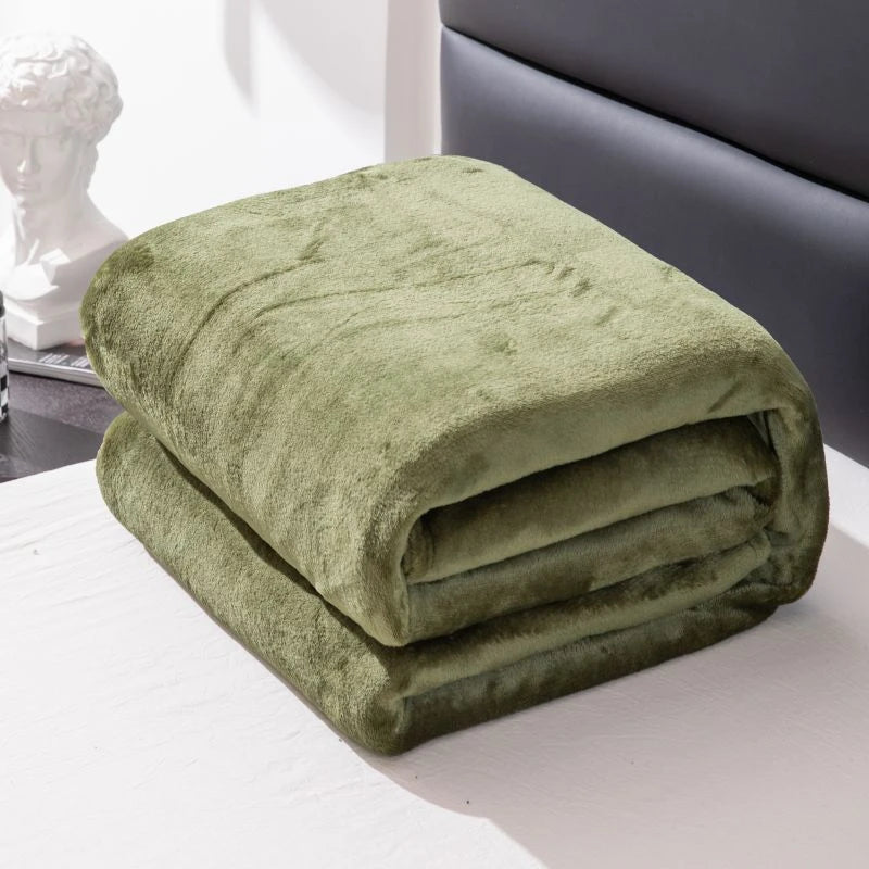 Flannel Blanket - High-weight Multi-functional Soft Blanket with Skin-friendly Texture and Multiple Color Options Available Watra