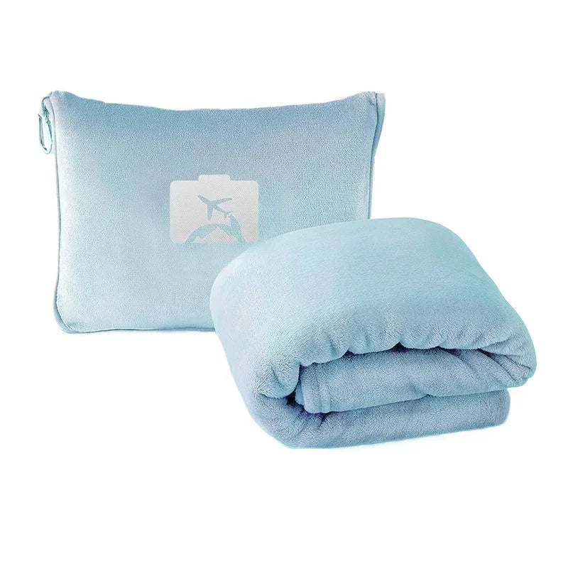 Coral Fleece Airplane Blankets Soft Warm Fluffy Multi Functional Portable Cuddle Cution Pillow 2 in 1 Travel Blankets Watra