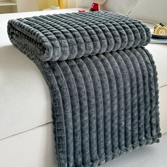 Solid Color Imitation Fur Plaid Flannel Blanket Winter Office Nap Blanket Air Conditioner Blanket Sofa Blanket Watra
