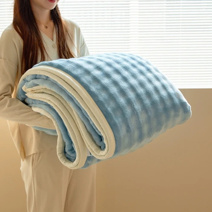 Solid Color Warm Soft Flannel Rabbit Fur Blanket Nap Cover Blanket Cozy Sofa Blanket Coral Fleece Cover Great For Bedroom Watra