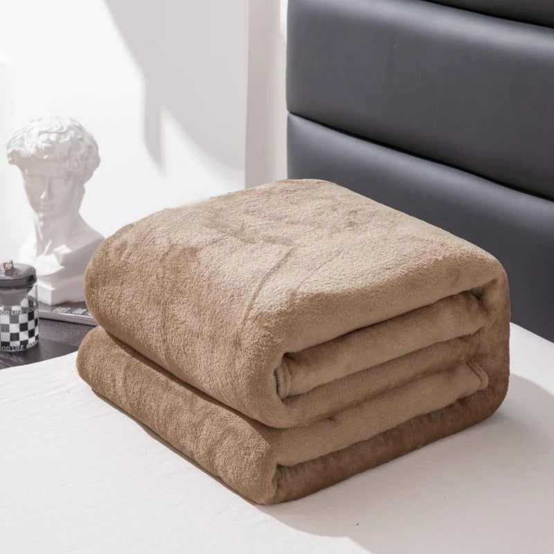 Flannel Blanket - High-weight Multi-functional Soft Blanket with Skin-friendly Texture and Multiple Color Options Available Watra