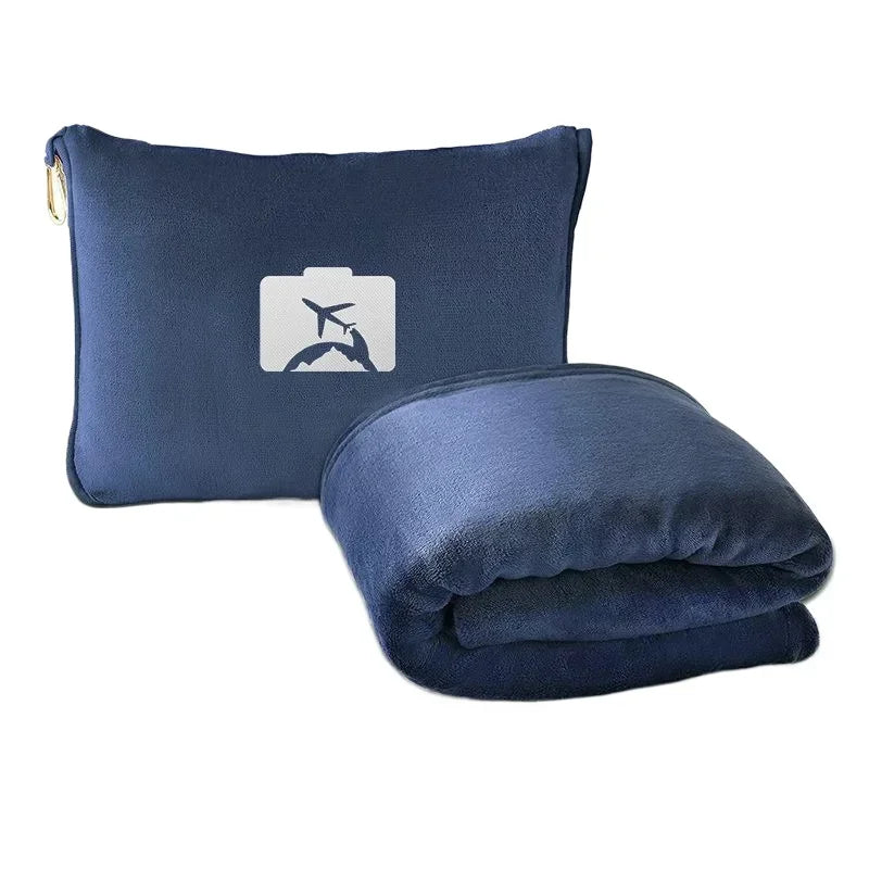 Coral Fleece Airplane Blankets Soft Warm Fluffy Multi Functional Portable Cuddle Cution Pillow 2 in 1 Travel Blankets Watra