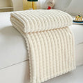 2025 New Solid Color Imitation Fur Plaid Flannel Blanket Winter Office Nap Blanket Air Conditioner Blanket Watra