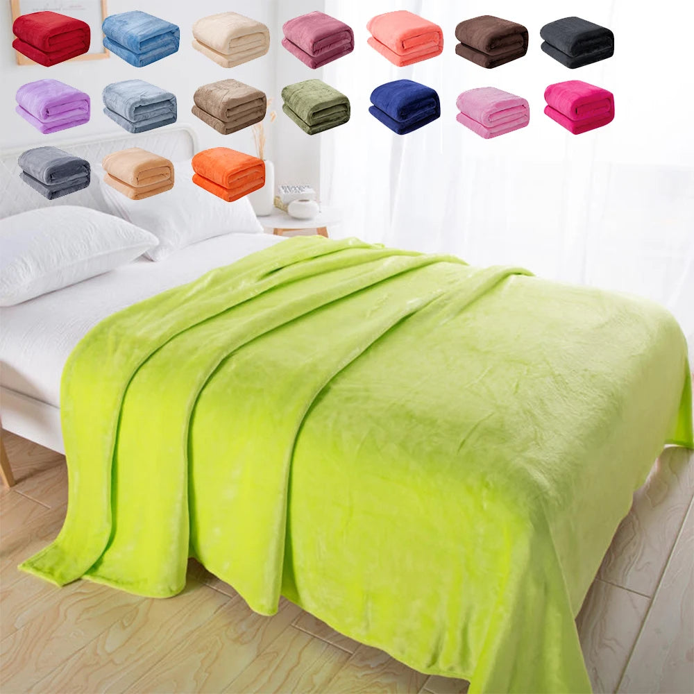 Flannel Blanket - High-weight Multi-functional Soft Blanket with Skin-friendly Texture and Multiple Color Options Available Watra