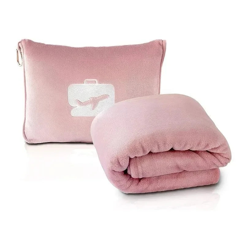 Coral Fleece Airplane Blankets Soft Warm Fluffy Multi Functional Portable Cuddle Cution Pillow 2 in 1 Travel Blankets Watra
