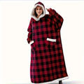 Super Long Flannel Blanket with Sleeves Winter Hoodies Sweatshirt Women Men Pullover Fleece Giant TV Blanket Oversized Watra