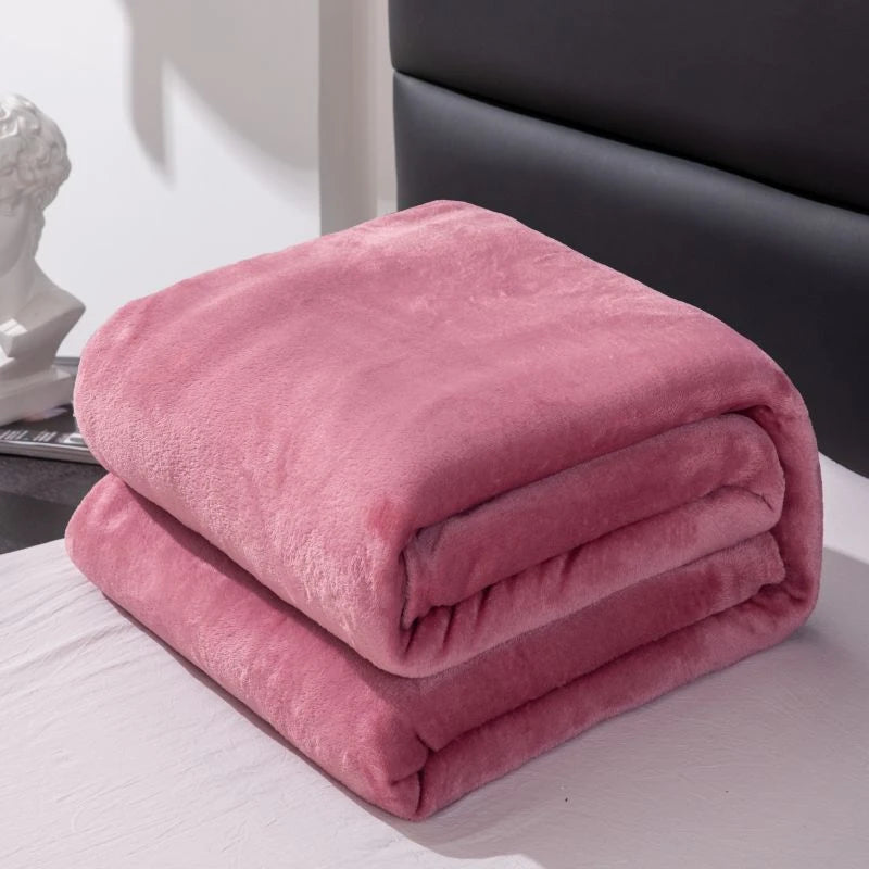 Flannel Blanket - High-weight Multi-functional Soft Blanket with Skin-friendly Texture and Multiple Color Options Available Watra