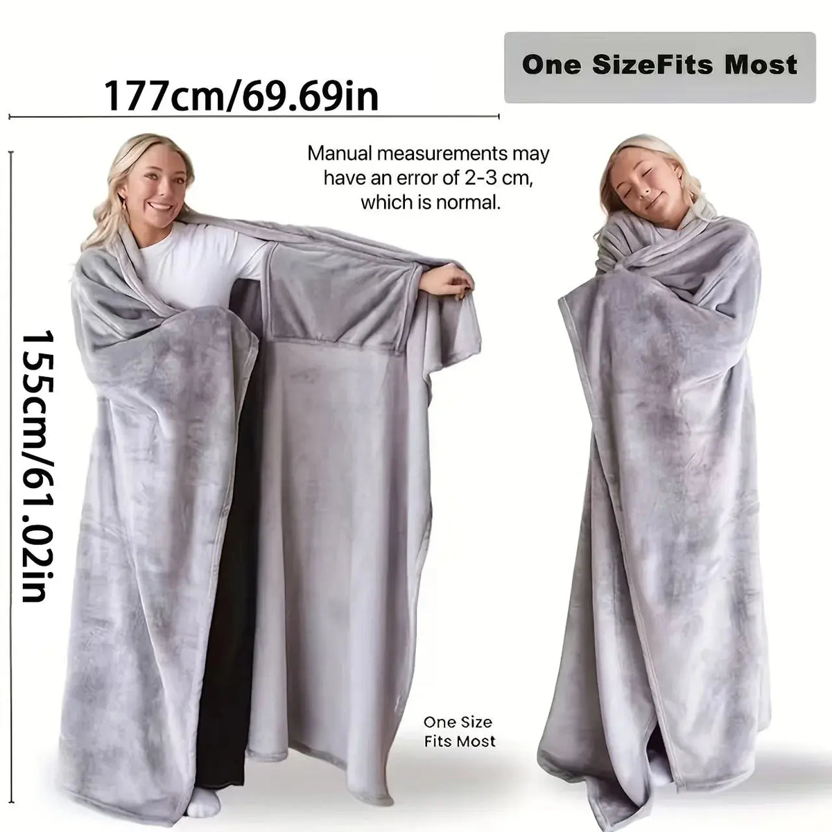 1pc Comfortable Wearable Blanket for Women—Wearable Blanket (Unisex), a Great Gift for Her for Halloween or Christmas—Birthday Watra