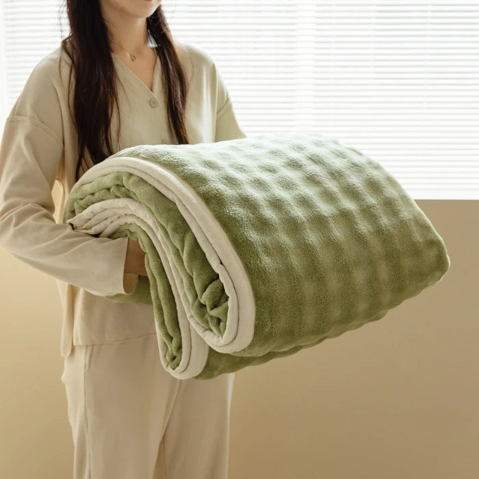 Solid Color Warm Soft Flannel Rabbit Fur Blanket Nap Cover Blanket Cozy Sofa Blanket Coral Fleece Cover Great For Bedroom Watra