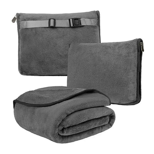 Coral Fleece Airplane Blankets Soft Warm Fluffy Multi Functional Portable Cuddle Cution Pillow 2 in 1 Travel Blankets Watra