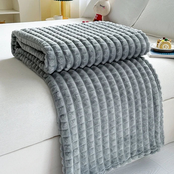 Solid Color Imitation Fur Plaid Flannel Blanket Winter Office Nap Blanket Air Conditioner Blanket Sofa Blanket Watra