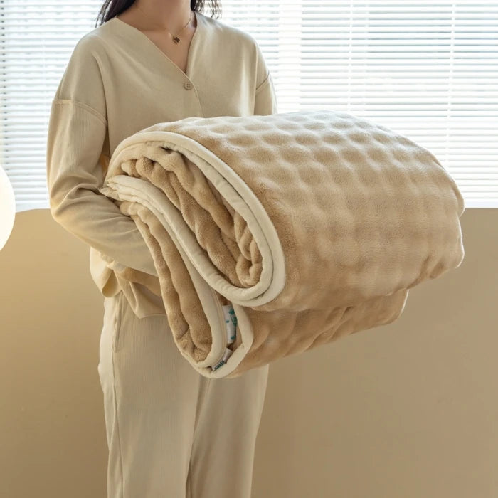 Solid Color Warm Soft Flannel Rabbit Fur Blanket Nap Cover Blanket Cozy Sofa Blanket Coral Fleece Cover Great For Bedroom Watra