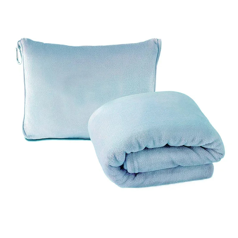Coral Fleece Airplane Blankets Soft Warm Fluffy Multi Functional Portable Cuddle Cution Pillow 2 in 1 Travel Blankets Watra