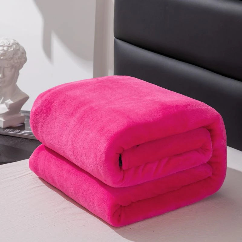 Flannel Blanket - High-weight Multi-functional Soft Blanket with Skin-friendly Texture and Multiple Color Options Available Watra
