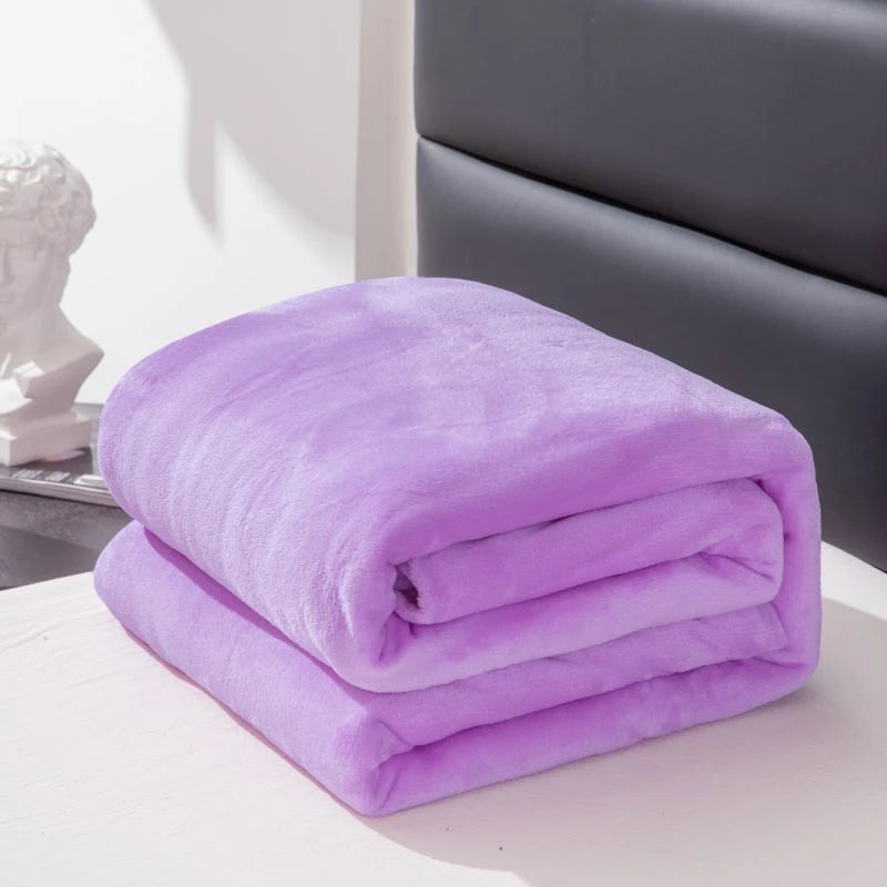 Flannel Blanket - High-weight Multi-functional Soft Blanket with Skin-friendly Texture and Multiple Color Options Available Watra