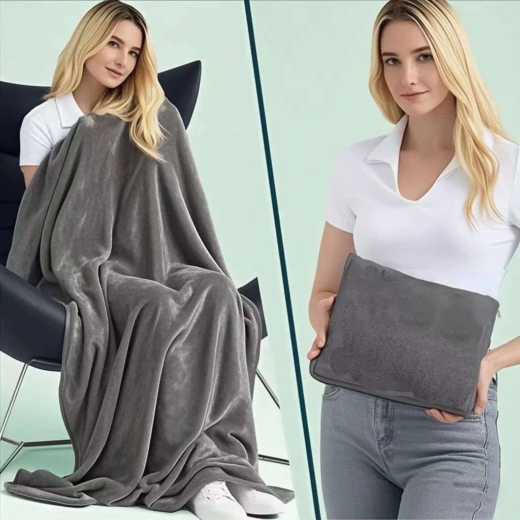 Coral Fleece Airplane Blankets Soft Warm Fluffy Multi Functional Portable Cuddle Cution Pillow 2 in 1 Travel Blankets Watra