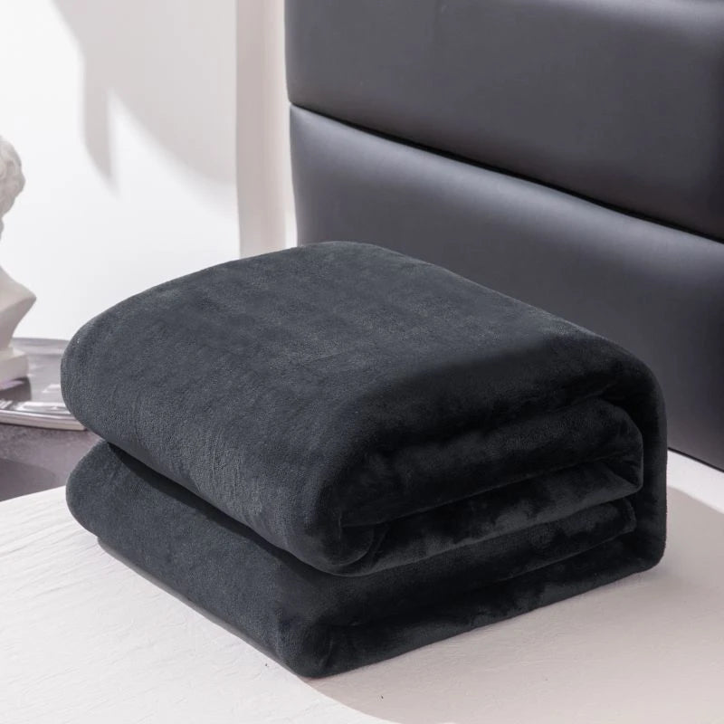 Flannel Blanket - High-weight Multi-functional Soft Blanket with Skin-friendly Texture and Multiple Color Options Available Watra