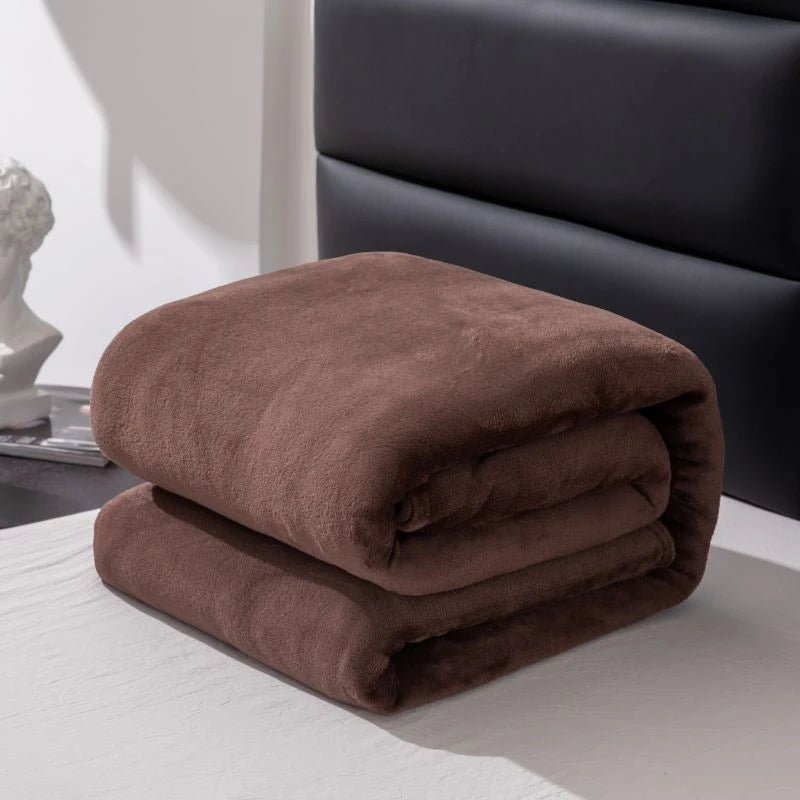 Flannel Blanket - High-weight Multi-functional Soft Blanket with Skin-friendly Texture and Multiple Color Options Available Watra